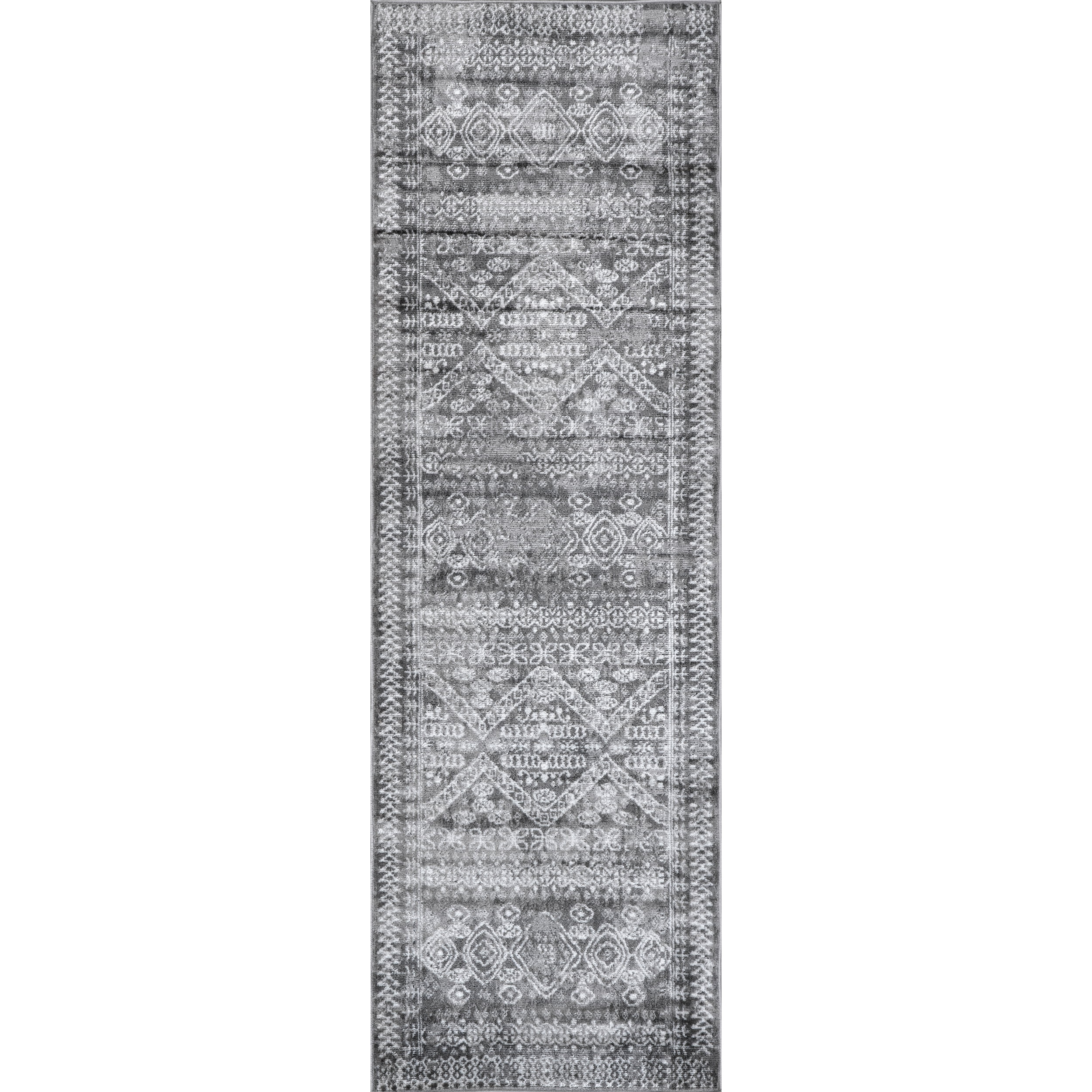 nuLOOM Frances Moroccan Runner Rug, 2' 6" x 8', Gray