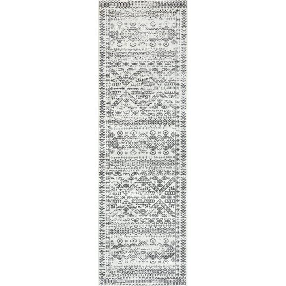 nuLOOM Frances Moroccan Runner Rug, 2' 6" x 8', Light Gray