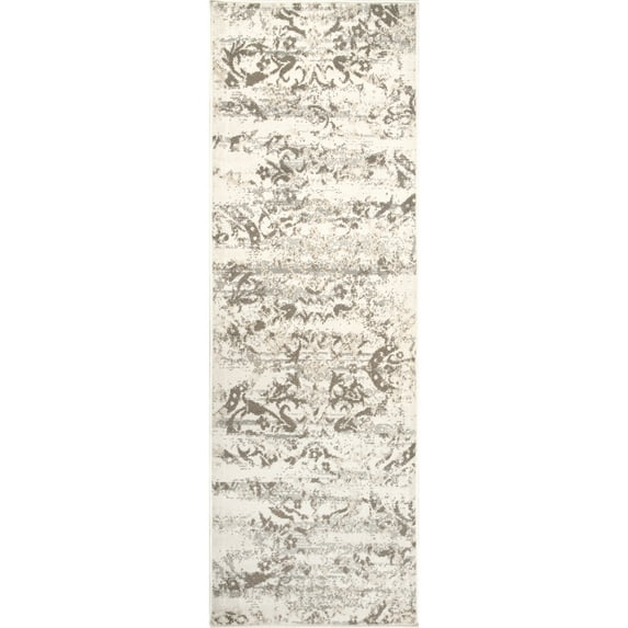 nuLOOM Freja Faded Floral Beige 2' 6" x 8' Vintage Runner Rug