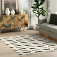 thumbnail image 1 of nuLOOM Fressia Modern High-Low Geometric Area Rug, 5' 3" x 7' 6", Light Grey, 1 of 9