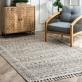 thumbnail image 1 of nuLOOM Galant Striped Ethnic Tassel Area Rug, 4' x 6', Ivory, 1 of 4