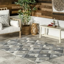 nuLOOM Gale Geometric Indoor/Outdoor Area Rug, 4' x 6', Grey
