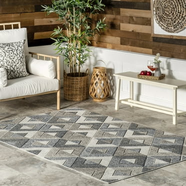 nuLOOM Gale Geometric Indoor/Outdoor Area Rug, 4' x 6', Grey