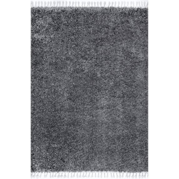 nuLOOM Gelina Soft Shaggy Tassel Area Rug, 7' 10" x 11', Dark Gray