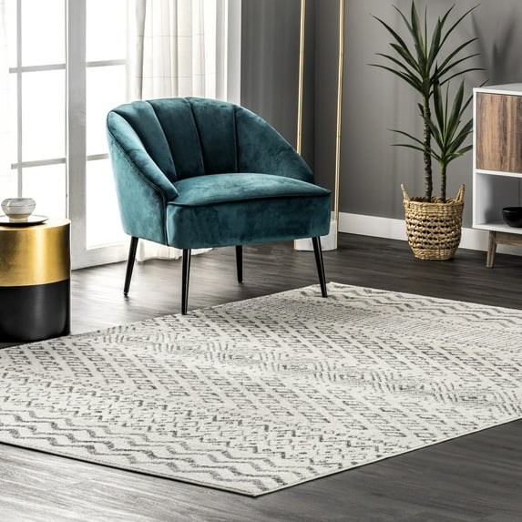 nuLOOM Kenzie Geometric Diamond Area Rug, 5' x 8', Kenzie Off-white