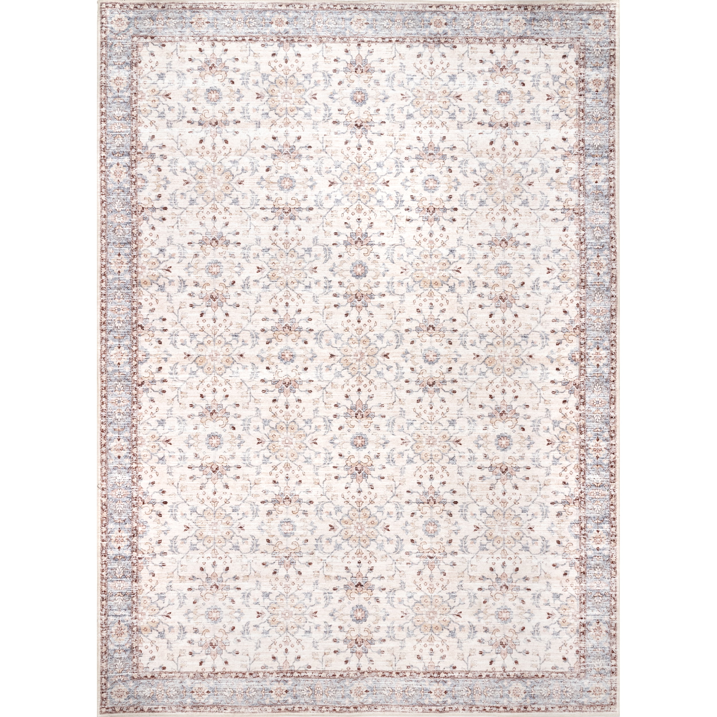 nuLOOM Gemma Machine Washable Transitional Floral Area Rug, 5' x 8
