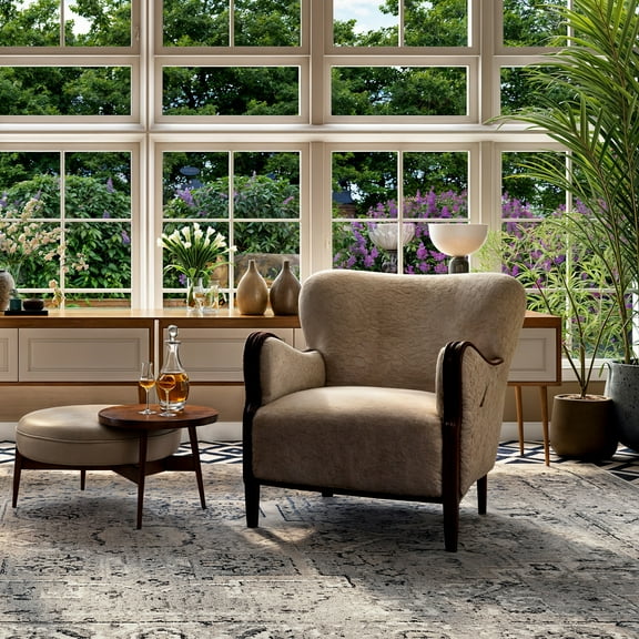 nuLOOM Gena Distressed Transitional Medallion Area Rug, 4' x 6', Gena Light Grey