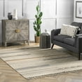 thumbnail image 1 of nuLOOM Geometric Stripes Wool Tassel Area Rug, 10' x 14', Beige, 1 of 2