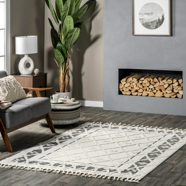 nuLOOM Geometric Transitional Tasseled Area Rug, 5' 3" x 7' 6",  Beige