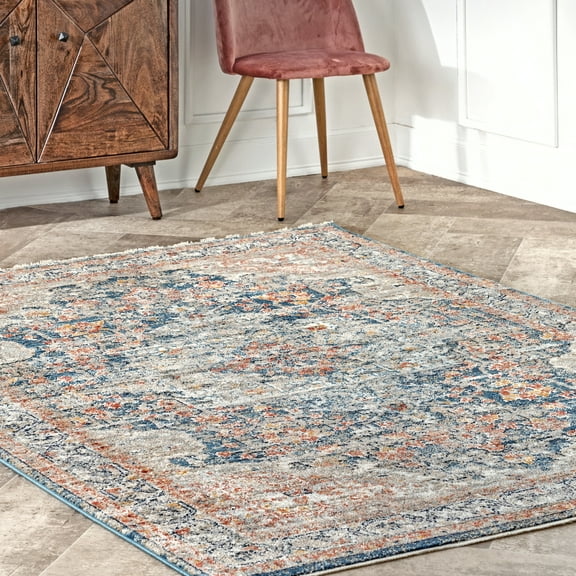 nuLOOM Georgia Traditional Medallion Area Rug, 3' x 5', Blue