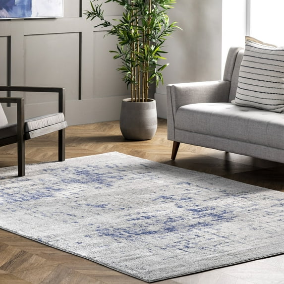 nuLOOM Georgie Abstract Grid Area Rug, 5' x 7' 5", Light Grey