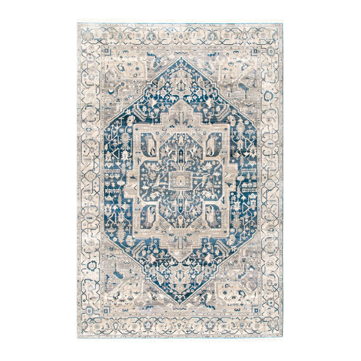 Reversible Taupe Synthetic 4' x 6' Easy Care Area Rug