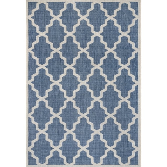 nuLOOM Gina Moroccan Indoor/Outdoor Area Rug, 7' 6" x 10' 9", Blue