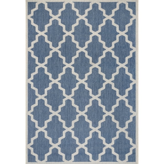 nuLOOM Gina Moroccan Indoor/Outdoor Area Rug, 8', Blue