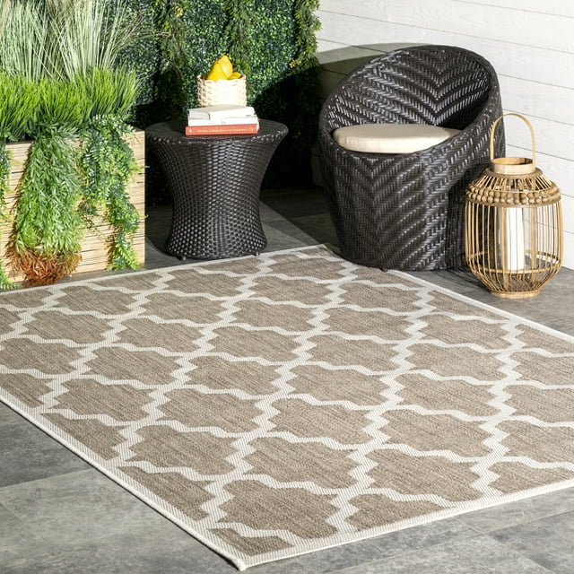 nuLOOM Gina Moroccan Indoor/Outdoor Area Rug, 8', Taupe