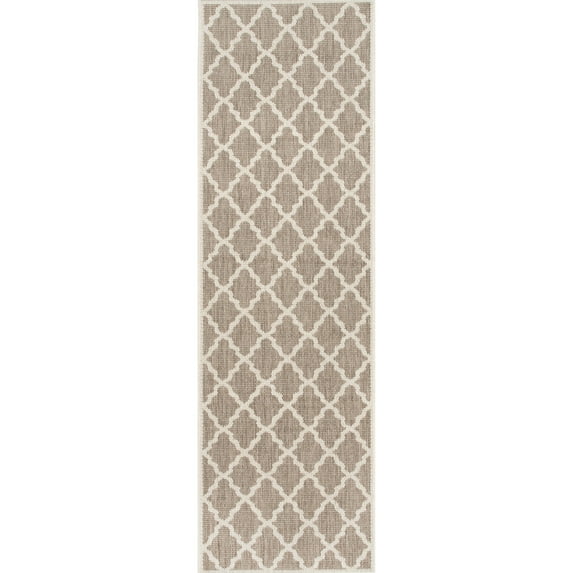 nuLOOM Gina Moroccan Indoor/Outdoor Runner Rug, 2' x 8', Taupe