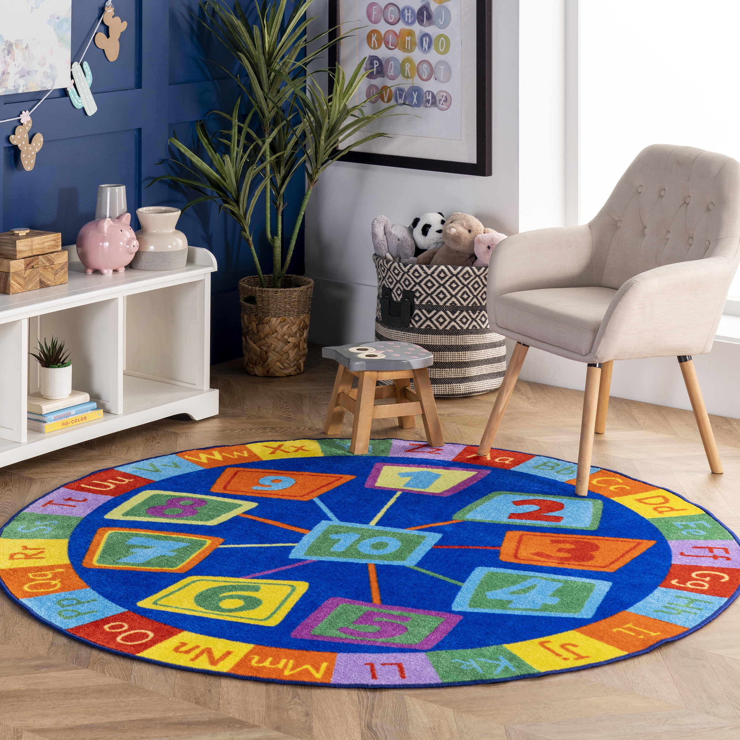 nuLOOM Giza Number Circles Area Rug, 8', Blue