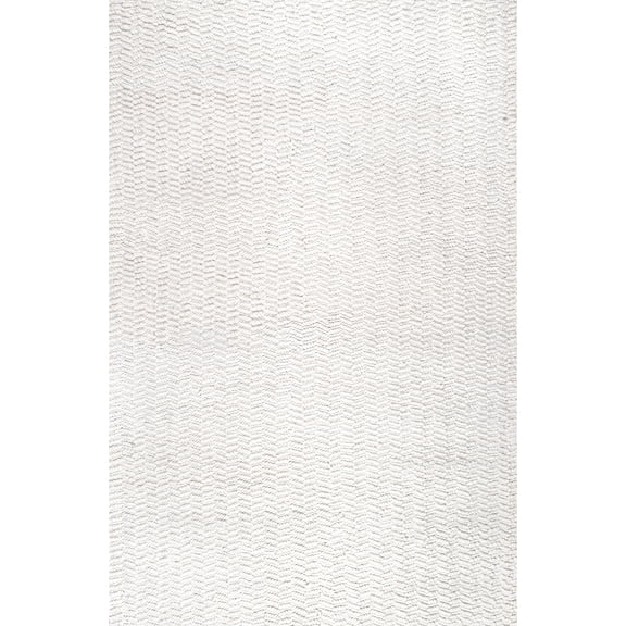 nuLOOM Glendora Chevron Wool Area Rug, 5' x 8', Ivory