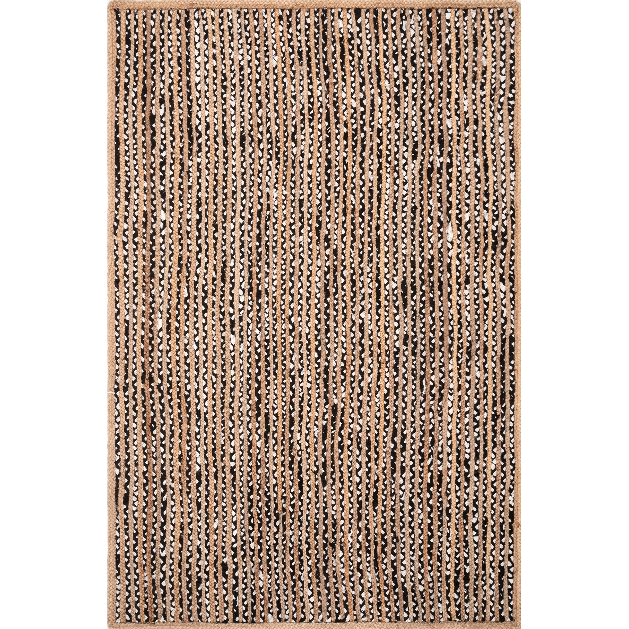 nuLOOM Glinda Natural Fiber Jute Area Rug, 7' 6" x 9' 6", Black