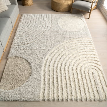 nuLOOM Gloria Abstract Shag Beige 2' x 3' Modern Area Rug