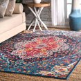 thumbnail image 1 of nuLOOM Glowing Bissful Florette Area Rug, 5' 3" x 7' 7", Blue, 1 of 3