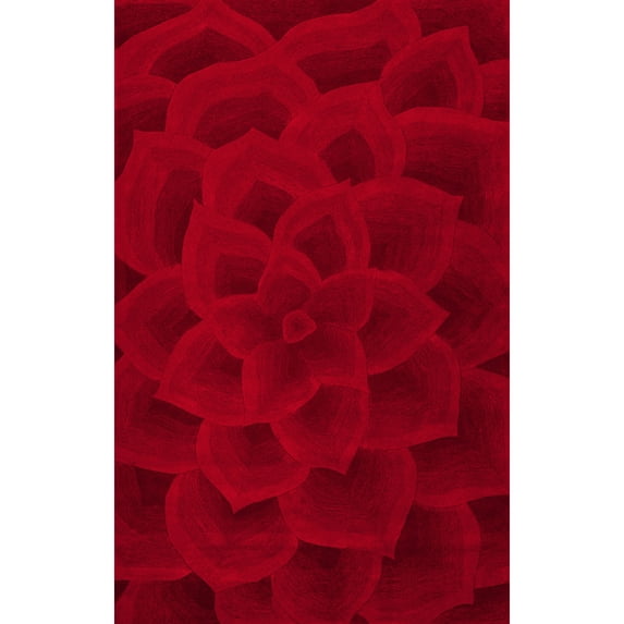 nuLOOM Gol Hand Tufted Wool Area Rug, 3' 6" x 5' 6", Red