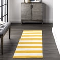 thumbnail image 1 of nuLOOM Gracen Cotton Stripe Area Rug, 2' x 6', Yellow, 1 of 9