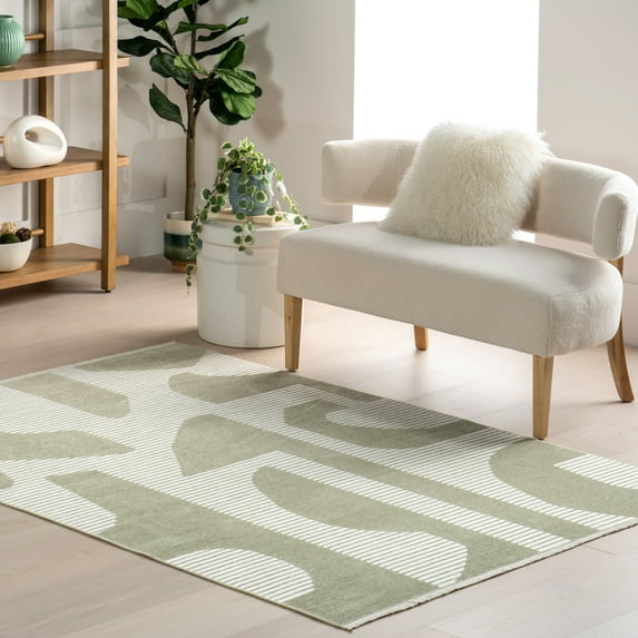 nuLOOM Grania SuperiorWash Modern Abstract Reversible Machine Washable Area Rug, 7' 10" x 10', Grania Light Green