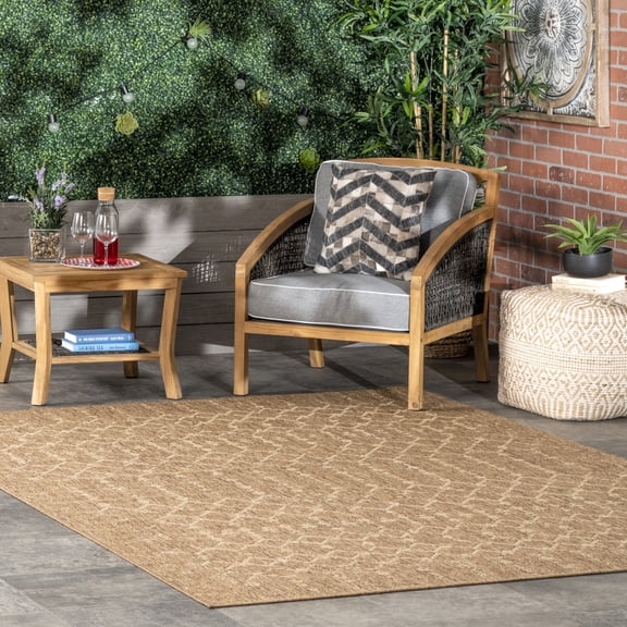 nuLOOM Grayson Moroccan Trellis Indoor/Outdoor Area Rug, 6' 7" x 9', Grayson Brown