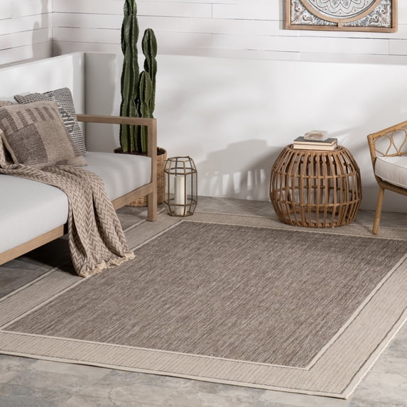 nuLOOM Gris Contemporary Indoor/Outdoor Area Rug, 5' x 8', Gris Light Grey