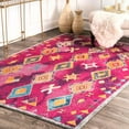 thumbnail image 1 of nuLOOM Groovy Hype Runner Rug, 2' 8" x 8', Purple, 1 of 3