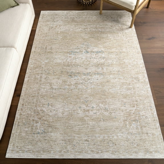 nuLOOM Gwynne Medallion Fringe Area Rug, 2' 8" x 8', Runner, Gwynne Light Beige