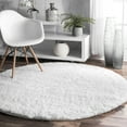 thumbnail image 1 of nuLOOM Gynel Contemporary Shag Area Rug, 4', Round, Snow White, 1 of 13