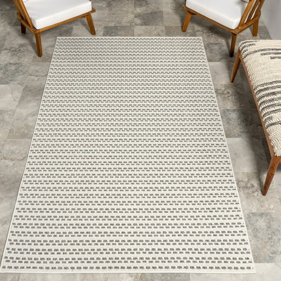 nuLOOM Halsey Geometric Indoor/Outdoor Area Rug, 4' x 6', Halsey Cream