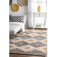thumbnail image 1 of nuLOOM Hand Braided Marla Denim And Jute Diamonds Accent Rug, 3' x 5', Off White, 1 of 2