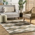 thumbnail image 1 of nuLOOM Hand Braided Marla Denim And Jute Diamonds Area Rug, 4' x 6', Marla Olive, 1 of 5