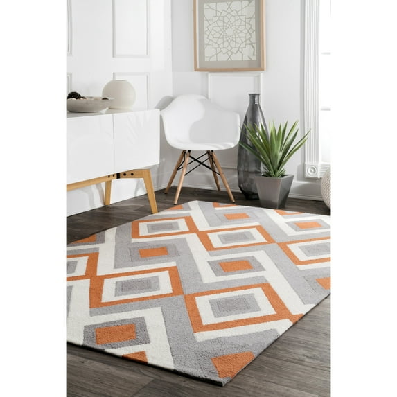 nuLOOM Hand Hooked Anya Area Rug, 5' x 8', Anya Orange