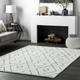 thumbnail image 1 of nuLOOm Beaulah Modern Trellis Shag Area Rug, 5' 3" x 7', Beaulah White, 1 of 6