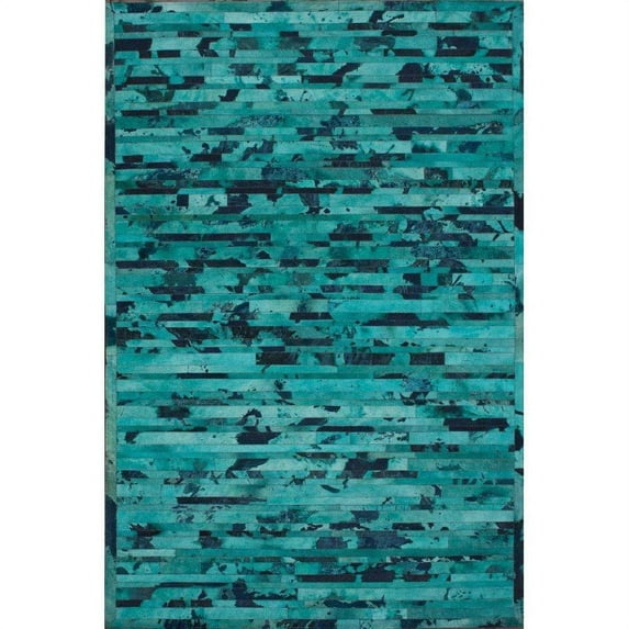 nuLOOM Hand Tufted Color Patchwork Cowhide Rug 7' 6" x 9' 6" Turquoise Rectangle (QALUM17C-76096)