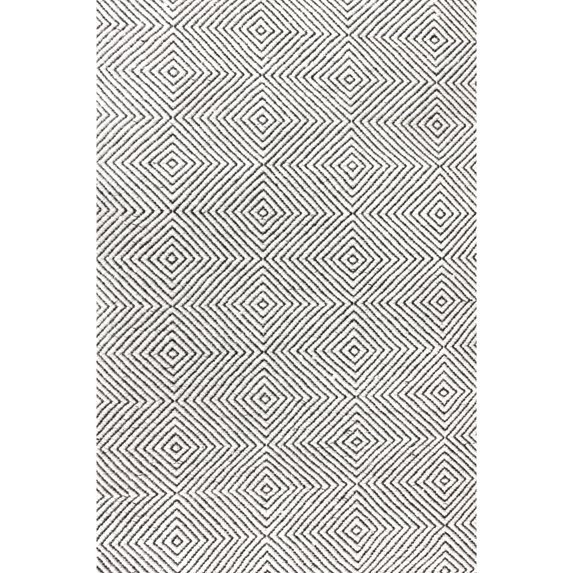 nuLOOM Hand Woven Ago Wool Area Rug, 6' x 9', Ivory