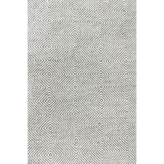 nuLOOM Hand Woven Ago Wool Area Rug, 6' x 9', Ivory