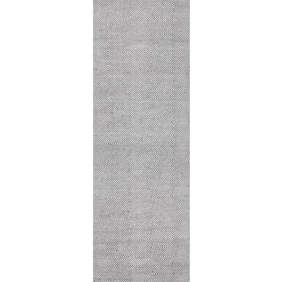 nuLOOM Hand Woven Ago Wool Runner Rug, 2' 6" x 6', Gray