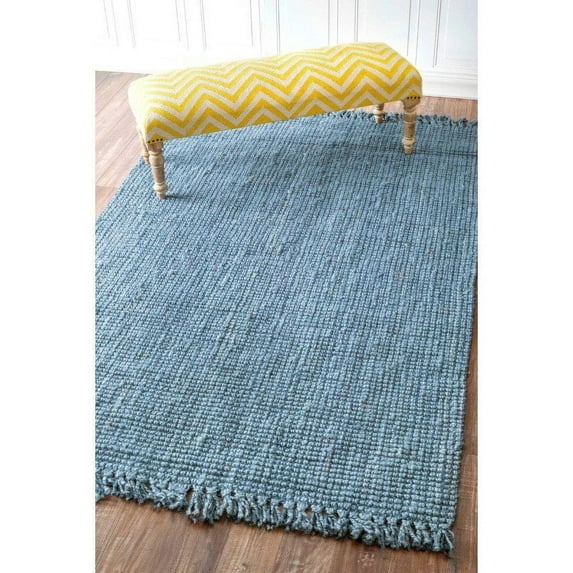 nuLOOM Hand Woven Chunky Loop Jute Rug 2' 6" x 8' Blue Runner (NCCL01H-2608)