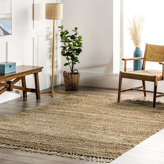 nuLOOM Handmade Benavides Tassel Area Rug, 5' x 8', Benavides Tan