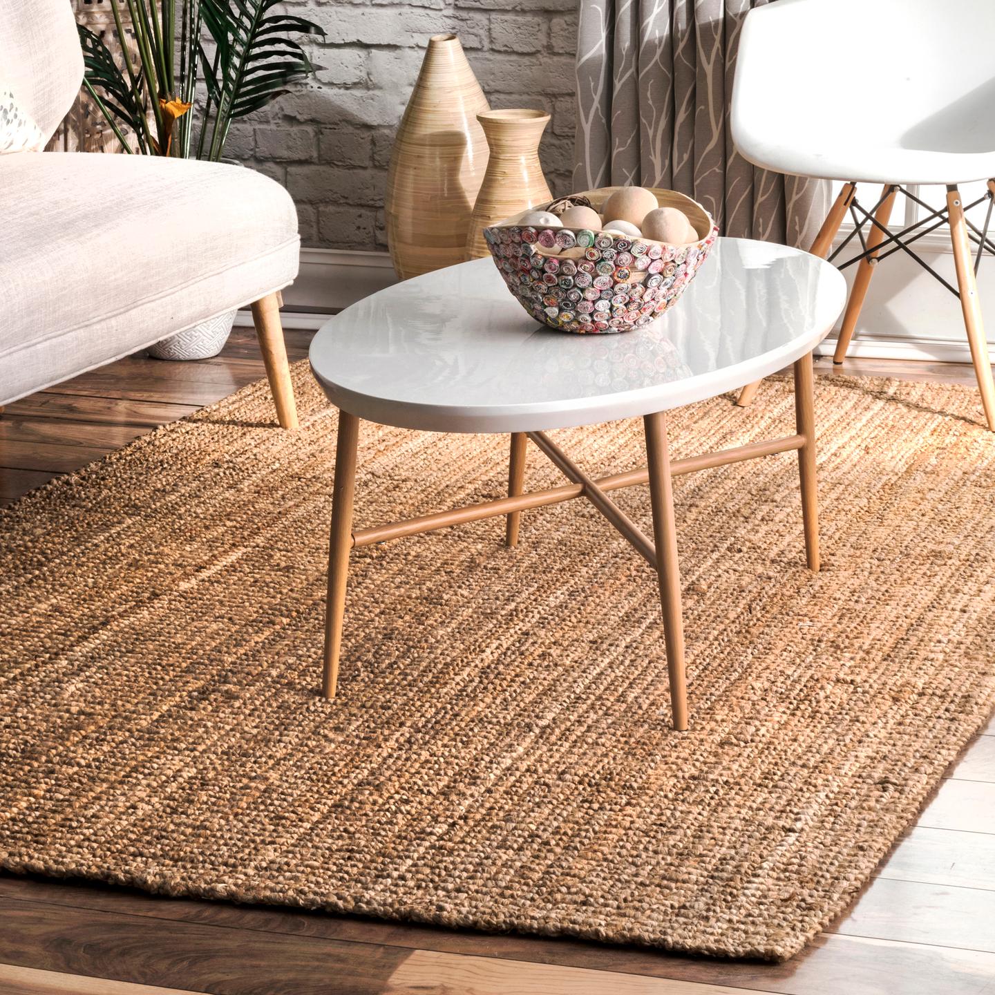 nuLOOM Handwoven Ashli Solid Jute Area Rug