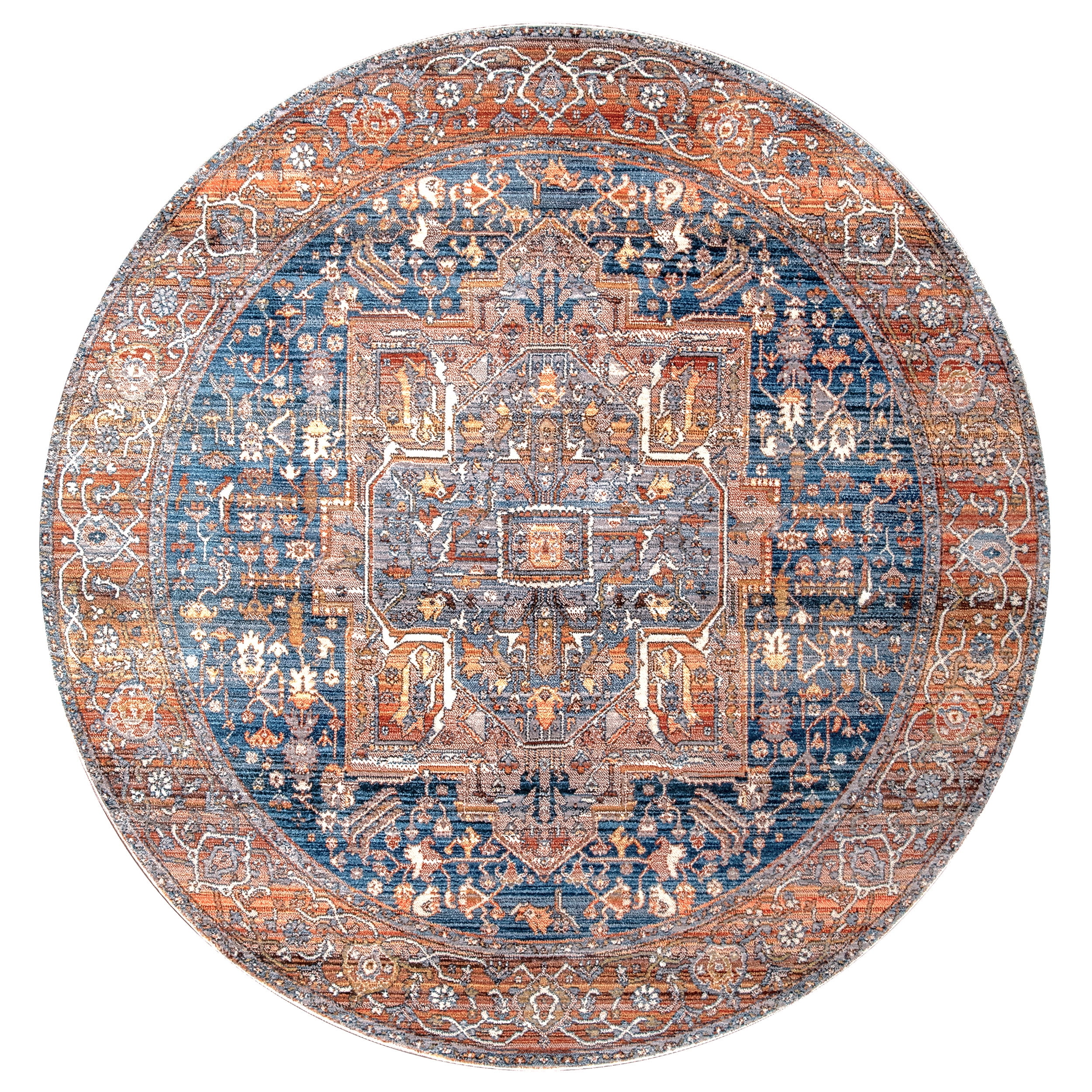 Oval Rust Medallion Synthetic 3' x 5' Area Rug