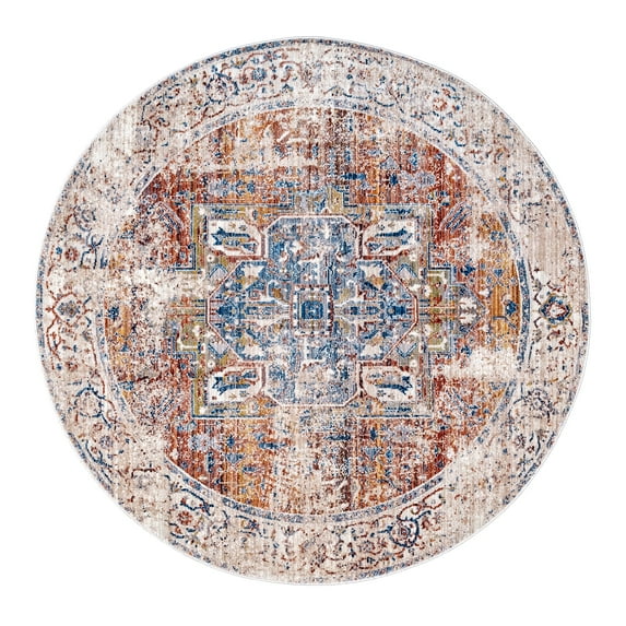 nuLOOM Harriet Vintage Medallion Fringe Area Rug, 5' x 8' Oval, Ivory