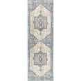 thumbnail image 1 of nuLOOM Harriet Vintage Medallion Fringe Runner Rug, 2' 6" x 12', Light Blue, 1 of 5