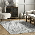 thumbnail image 1 of nuLOOM Hartford Leather Moroccan Flatweave Area Rug, 8' x 10', Hartford Ivory, 1 of 5