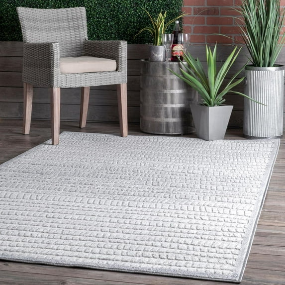 nuLOOM Harvey Abstract Trellis Indoor/Outdoor Area Rug, 6' 7" x 9', Beige